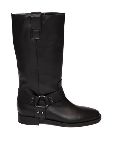 black leather boot GISEL MOIRE | ORLYVIT-NERO